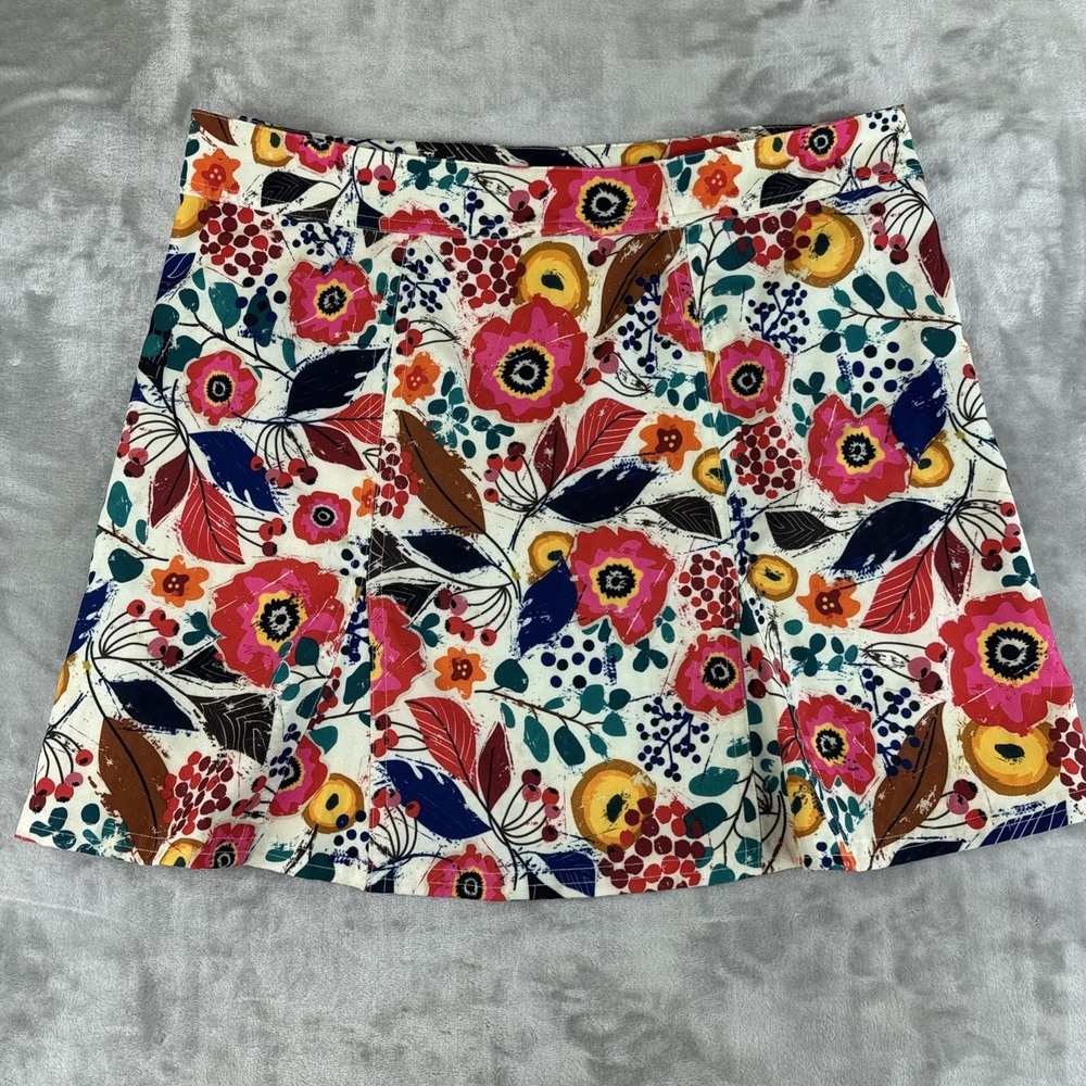 Rip Skirt Cover Up Women's M‎ White Floral Wrap Around Adjustable Pocket (1278) - Picture 7 of 10